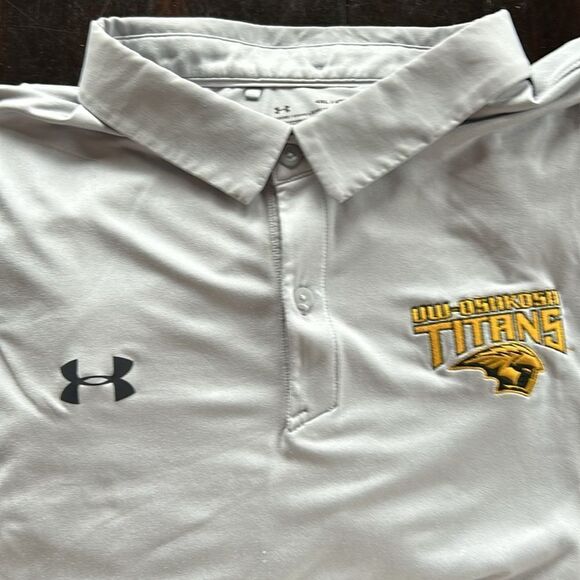 Under Armour UW Oshkosh Titans short sleeve gray collared two button shirt 4XL - Picture 7 of 8